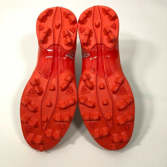 Adidas Mens Football Cleat Size 14 & 13 1/2 Silver Gray Orange High Rise AQ8640 - Picture 7 of 7